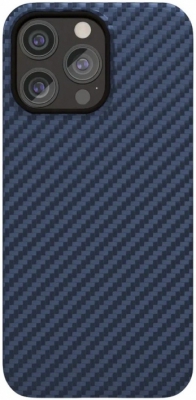 Чехол ультратонкий кевларовый VLP Kevlar Case с поддержкой MagSafe для iPhone 15 Pro Max (темно-синий)