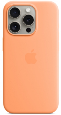 Чехол клип-кейс силиконовый Apple Silicone Case MagSafe для iPhone 15 Pro, цвет Orange Sorbet (MT1H3)