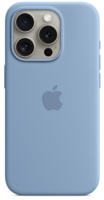 Чехол клип-кейс силиконовый Apple Silicone Case MagSafe для iPhone 15 Pro, цвет Winter blue (MT1L3)