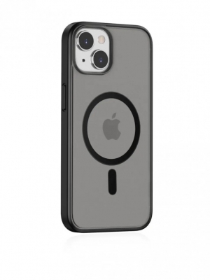 Чехол накладка противоударный Gurdini Shockproof с поддержкой Magsafe для iPhone 15 Plus (черный)