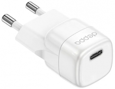 Сетевое зарядное устройство Deppa USB-C PD mini GaN 20Вт 11440 (белый)