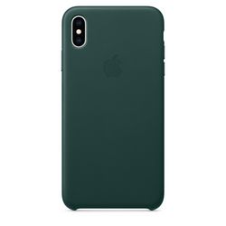 Чехол клип-кейс кожаный Apple Leather Case для iPhone XS Max, цвет «зелёный лес» (MTEV2ZM/A)