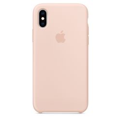 Чехол клип-кейс силиконовый Apple Silicone Case для iPhone XS, цвет «розовый песок» (MTF82ZM/A)