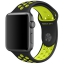 Спортивный ремешок Nike цвета «чёрный/салатовый» для Apple Watch 42 мм, размеры S/M и M/L (MQ2Q2ZM/A)