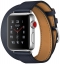 Apple Watch Series 3 Hermès Cellular 38мм, корпус из нержавеющей стали, ремешок Hermès Double Tour из кожи Swift цвета Indigo (MQLK2)