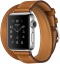 Apple Watch Series 2, Корпус 38 мм из нержавеющей стали, ремешок Double Tour из кожи Barenia цвета Fauve (MNQ92)