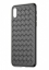 Чехол клип-кейс силиконовый для Apple iPhone XS max плетеный под кожу (черный)