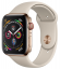 Apple Watch Series 4 Cellular, 44 мм, корпус из нержавеющей стали золотого цвета, спортивный ремешок цвета камня (MTV72)