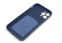 Чехол накладка силиконовый CTI для Apple iPhone 12 Pro (6.1) с защитой объектива камеры и карманом для карт (темно-синий) купить