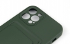 Чехол накладка силиконовый CTI для Apple iPhone 12 Pro (6.1) с защитой объектива камеры и карманом для карт (зеленый) цена