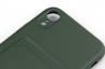 Чехол накладка силиконовый CTI для Apple iPhone XR (6.1) с защитой объектива камеры и карманом для карт (зеленый) цена