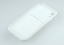 Чехол накладка силиконовый CTI для Apple iPhone XR (6.1) с защитой объектива камеры и карманом для карт (белый) Екатеринбург