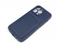Чехол накладка силиконовый CTI для Apple iPhone 13 Pro (6.1) с защитой объектива камеры и карманом для карт (темно-синий) Екатеринбург