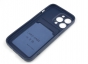 Чехол накладка силиконовый CTI для Apple iPhone 13 Pro (6.1) с защитой объектива камеры и карманом для карт (темно-синий) цена