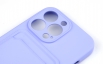 Чехол накладка силиконовый CTI для Apple iPhone 13 Pro (6.1) с защитой объектива камеры и карманом для карт (лаванда) купить