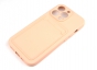 Чехол накладка силиконовый CTI для Apple iPhone 13 Pro (6.1) с защитой объектива камеры и карманом для карт (розовый) цена