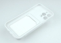 Чехол накладка силиконовый CTI для Apple iPhone 13 Pro Max (6.7) с защитой объектива камеры и карманом для карт (белый) купить