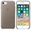 Чехол клип-кейс кожаный Apple Leather Case для iPhone 7/8, платиново-серый цвет (MQH62ZM/A) цена