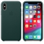 Чехол клип-кейс кожаный Apple Leather Case для iPhone XS, цвет «зелёный лес» (MTER2ZM/A) купить
