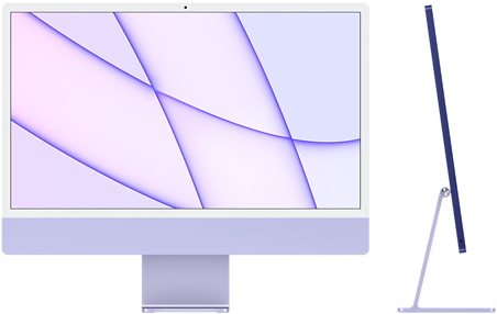 Моноблок Apple iMac 24" с дисплеем Retina 4,5K, M1 (8-core GPU), 8 ГБ, 256 ГБ фиолетовый (Z130000BK) 2021