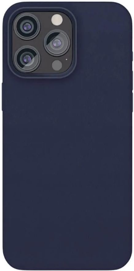 Чехол накладка из экокожи VLP Ecopelle Case с поддержкой MagSafe для iPhone 15 Pro (синий)