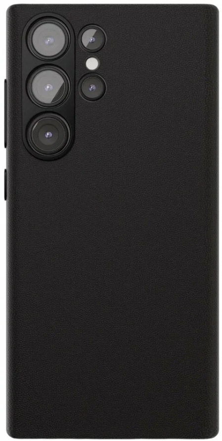 Чехол накладка из экокожи VLP Ecopelle Case с поддержкой MagSafe для Samsung S24 Ultra (черный)