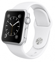 Умные часы Apple Watch Sport, Корпус 38 мм из серебристого алюминия, белый спортивный ремешок (белый) (A1)