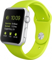 Часы Apple Watch Sport, Корпус 42 мм из серебристого алюминия, спортивный ремешок зеленый (B3)