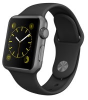 Apple Watch Sport Black корпус 38 мм, алюминий «серый космос», чёрный спортивный ремешок (MJ2X2) (A5)