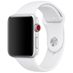Спортивный ремешок белого цвета для Apple Watch 38 мм, размеры S/M и M/L (MJ4E2ZM/A)