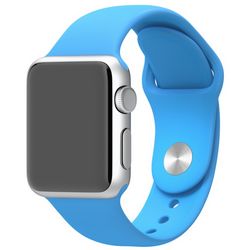 Спортивный ремешок голубого цвета для Apple Watch 38 мм, размеры S/M и M/L (MLDA2ZM/A)
