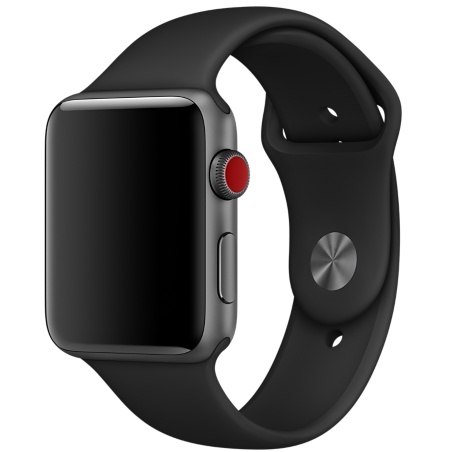 Спортивный ремешок чёрного цвета для Apple Watch 42 мм, размеры S/M и M/L (MJ4N2ZM/A)
