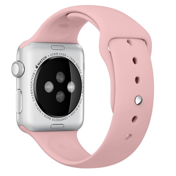 Спортивный ремешок цвета «винтажный розовый» для Apple Watch 42 мм, размеры S/M и M/L (MLDR2ZM/A)