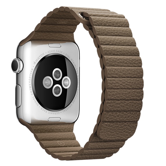 Кожаный ремешок светло-коричневого цвета для Apple Watch 42 мм, размер M