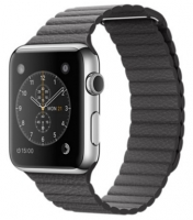Apple Watch Корпус 42 мм, нержавеющая сталь, кожаный ремешок цвета «грозовое небо» (MMFX2) Размер ремешка M и L