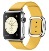 Apple Watch Корпус 38 мм, нержавеющая сталь, ремешок цвета «весенняя мимоза» с современной пряжкой (MMFD2) Размеры S/M/L