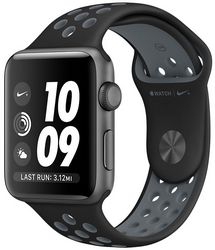 Apple Watch Nike+, Корпус 42 мм из алюминия цвета «серый космос», спортивный ремешок Nike цвета «чёрный/холодный серый» (MNYY2)