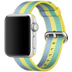 Ремешок из плетёного нейлона цвета «жёлтая пыльца», в полоску для Apple Watch 38 мм (MPVY2ZM/A)