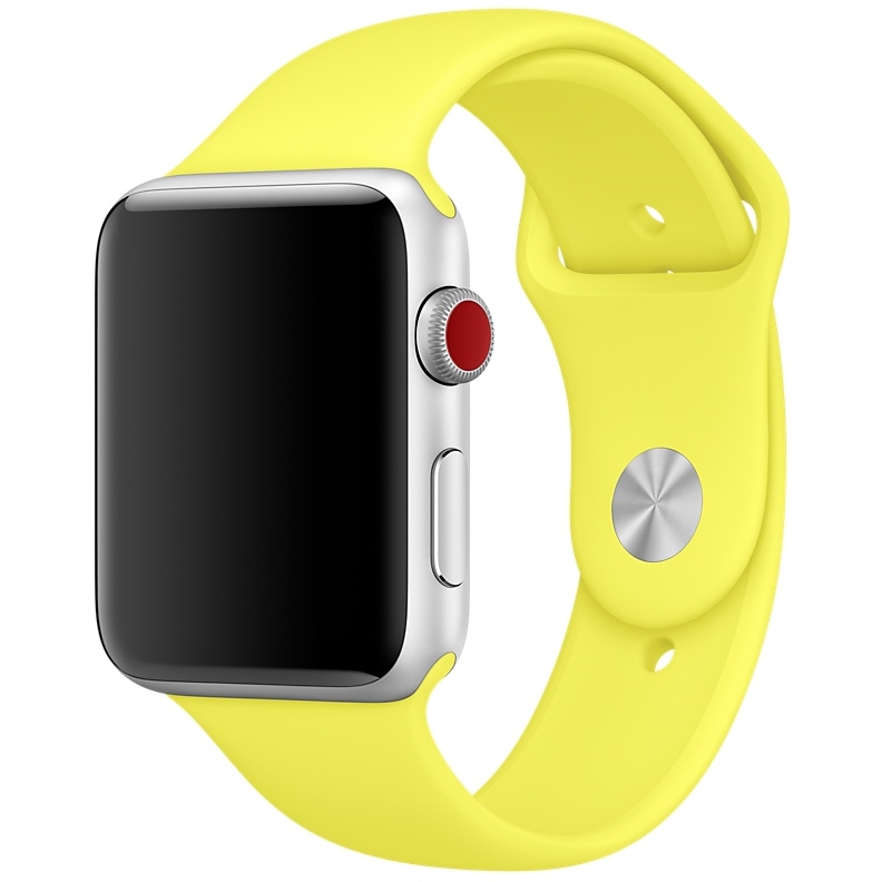 Спортивный ремешок цвета «жёлтый неон» для Apple Watch 42 мм, размеры S/M и M/L (MQUV2ZM/A)