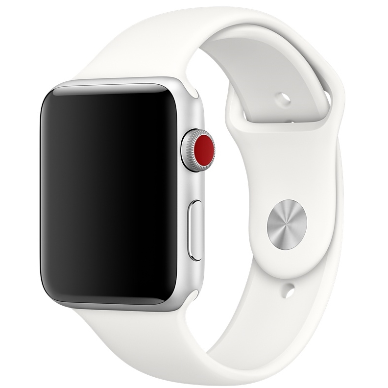 Спортивный ремешок цвета «мягкий белый» для Apple Watch 42 мм, размеры S/M и M/L (MR282ZM/A)