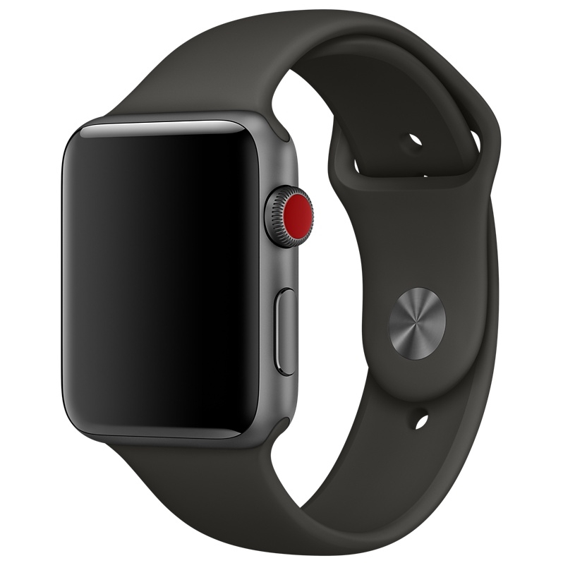 Спортивный ремешок серого цвета для Apple Watch 42 мм, размеры S/M и M/L (MR272ZM/A)