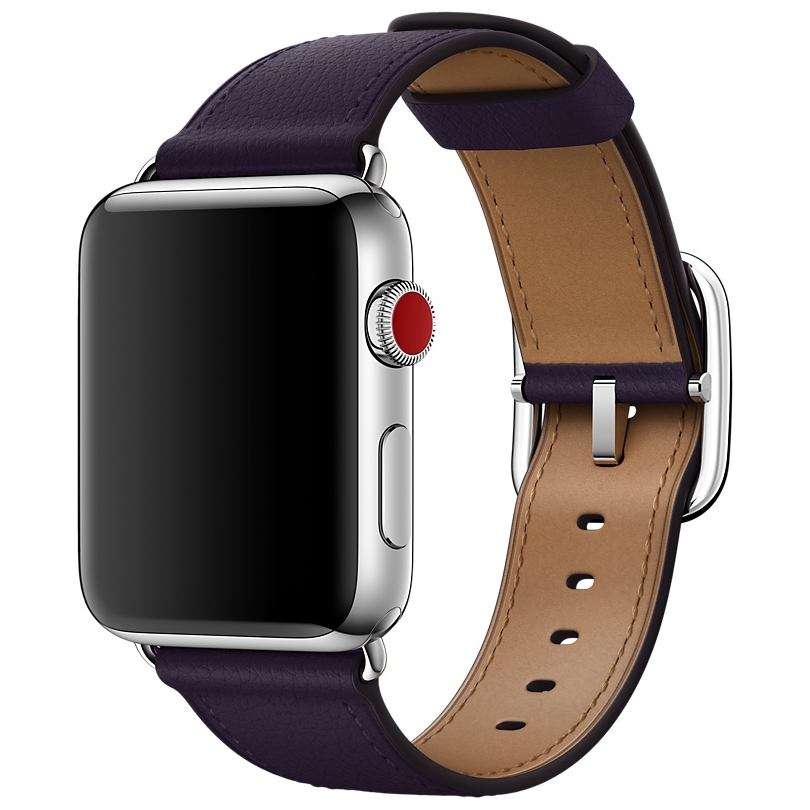 Ремешок баклажанового цвета с классической пряжкой для Apple Watch 42 мм (MQV42ZM/A)