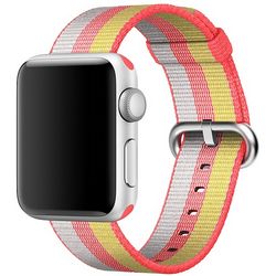 Ремешок из плетёного нейлона красного цвета, в полоску для Apple Watch 38 мм (MPW02ZM/A)