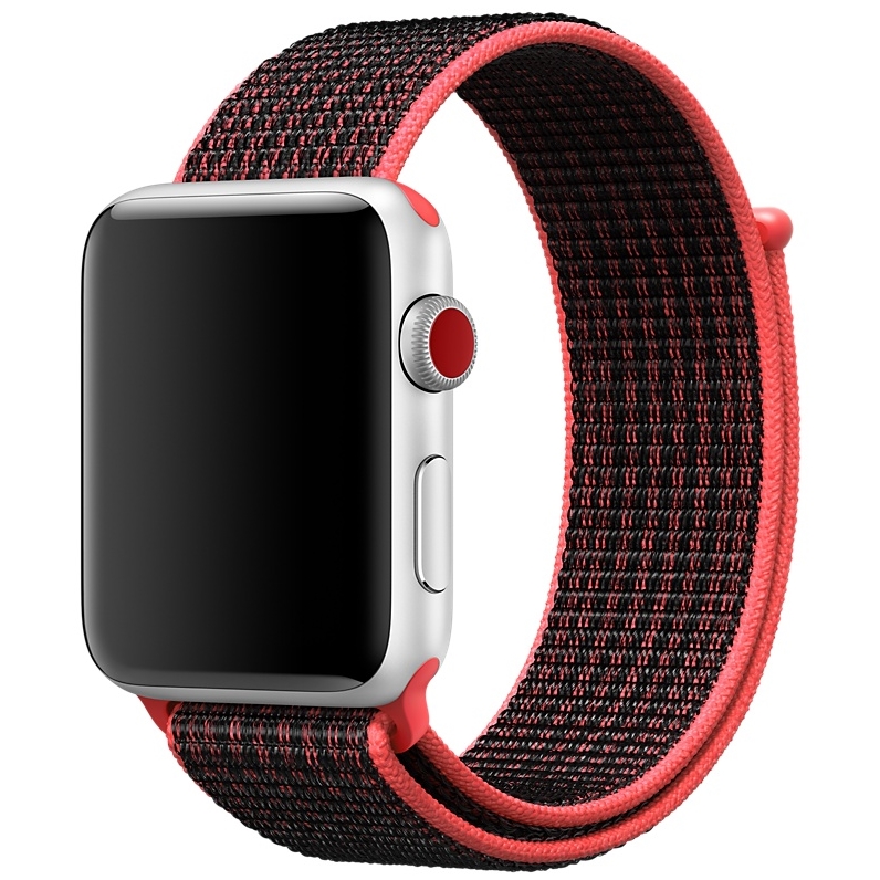 Спортивный браслет Nike цвета «яркий тёмно-красный/чёрный» для Apple Watch 42 мм (MRPG2ZM/A)