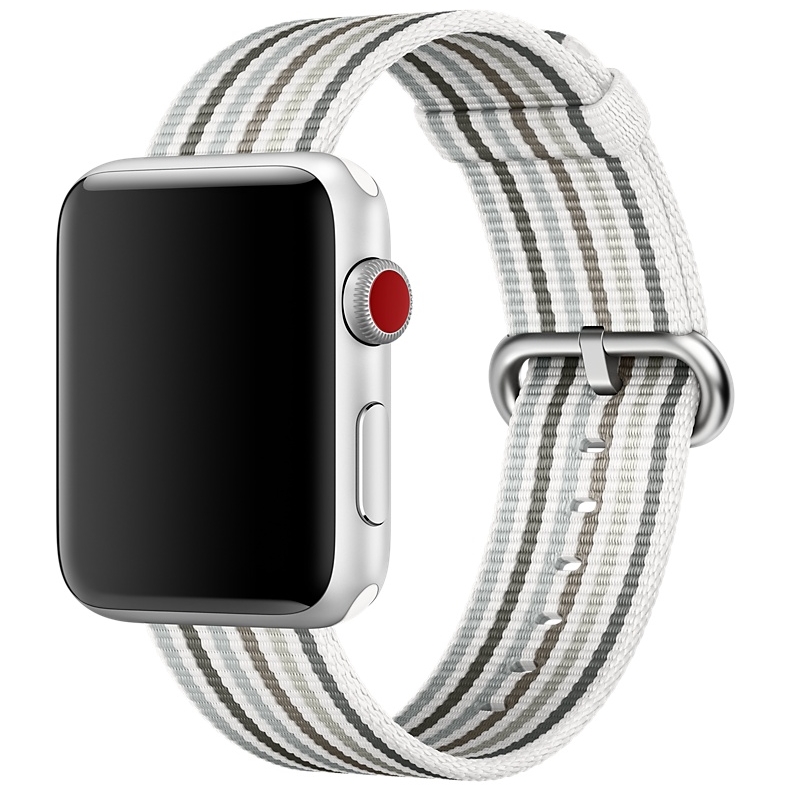 Ремешок из плетёного нейлона цвета «серая полоска», сетчатый узор для Apple Watch 42 мм (MRHF2ZM/A)