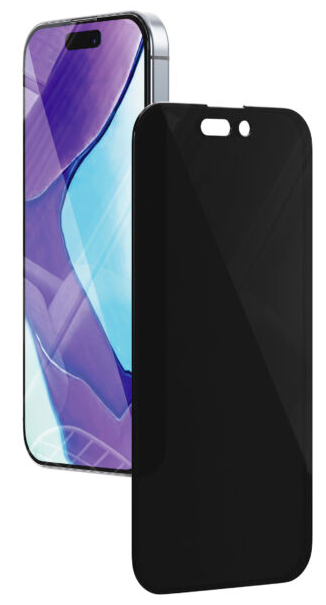 Защитное стекло Антишпион VLP Privacy Glass для iPhone 16 Pro Max с рамкой (приватное)