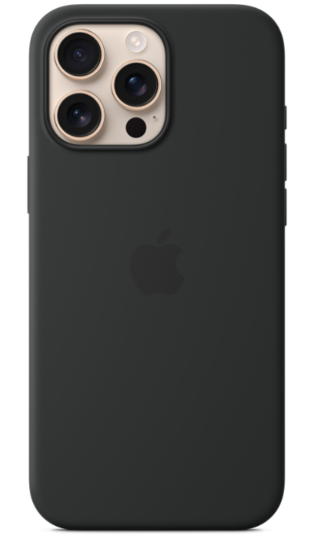 Чехол клип-кейс силиконовый Apple Silicone Case MagSafe для iPhone 16 Pro Max, цвет Black, Черный (MYYT3)