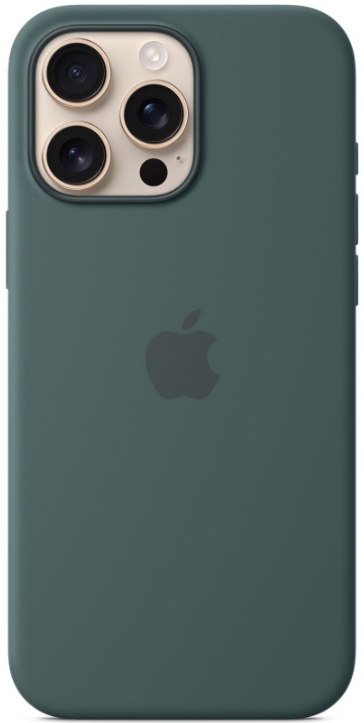 Чехол клип-кейс силиконовый Apple Silicone Case MagSafe для iPhone 16 Pro Max, цвет Lake Green, Зеленый (MA7V4)