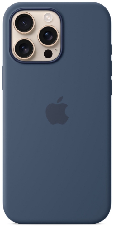 Чехол клип-кейс силиконовый Apple Silicone Case MagSafe для iPhone 16 Pro Max, цвет Denim, Синяя джинса (MYYU3)