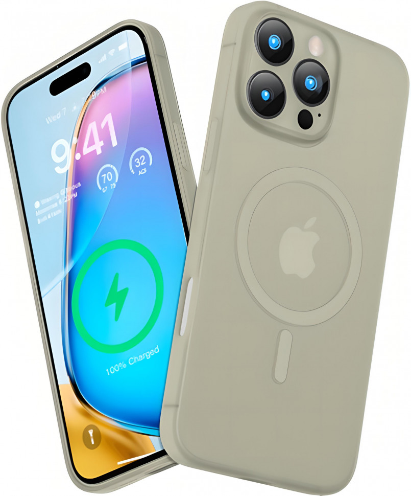 Чехол ультратонкий Memumi Ultra Slim Premium 0.3mm with Magsafe White для Apple iPhone 16 Pro Max (золотой)